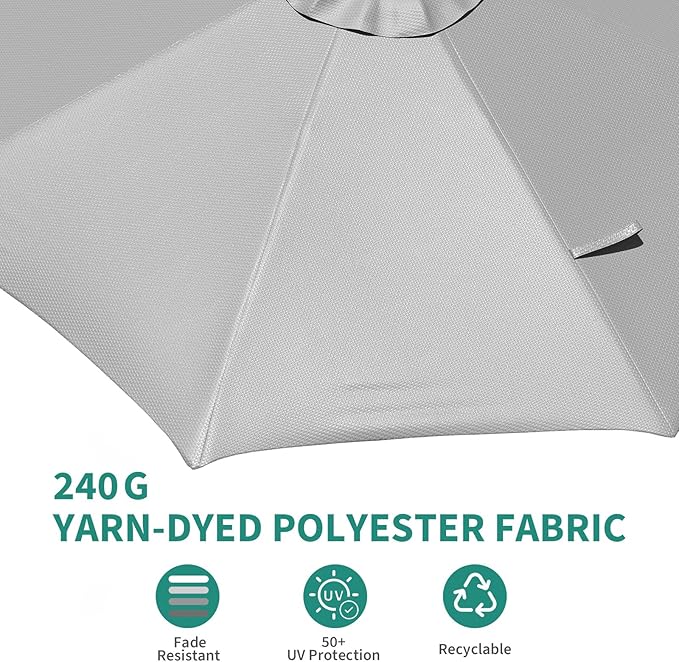 Garvee Cantilever Patio Umbrella 10ft Large Round Umbrella Outdoor Market Umbrellas 360°Rotation Offset Hanging Outdoor Shade for Patio
