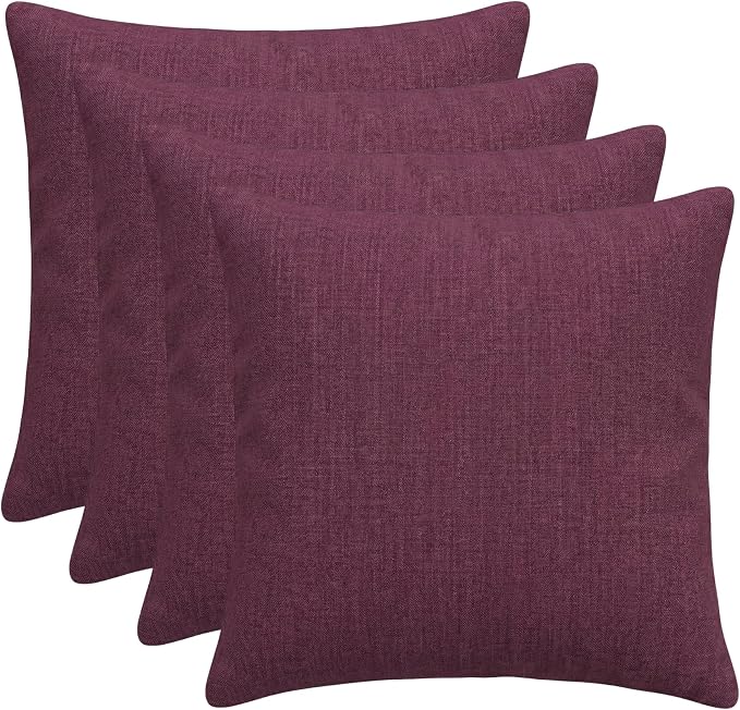 RSH DECOR Square Throw Pillows Set of 4, 17" x 17", Outdoor Pillows Waterproof, Outdoor Pillow Covers, Pillow Covers for Couch, Canvas Iris, Made in USA