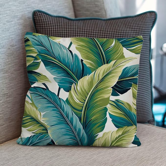 Pillow Cover Turquoise Lime Green Cushion Cover Modern Teal Blue Aqua Tropical Pillow Cover Accent Farmhouse Decor Pillow for Patio Couch Sofa 24x24 in