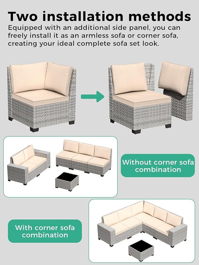 16 Piece Outdoor Wicker Sectional Sofa Set with Swivel Chairs & Fire Pit Table, 12-Seats with 4" Thickened Cushions & Coffee Table, All-Weather PE Rattan for Garden, Backyard, Porch, Beige