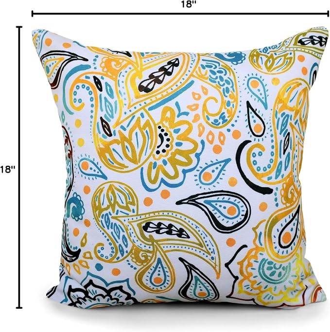 COZY TRENDS Decorative Indoor Outdoor Waterproof Throw Pillows with Inserts - Stylish Comfort for Your Patio Furniture, Garden Chairs, or Indoor Décor (18''X18'', Yellow)