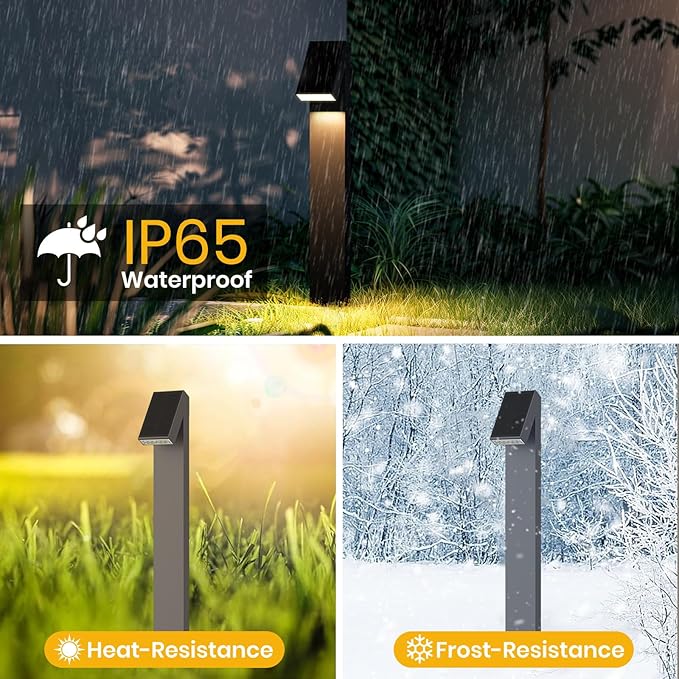 SOTTLOT Solar Walkway Light, Dimmable Metal Solar Pathway Light Outdoor IP65 Waterproof, 3000K 500LM Solars Yard Lights for Yard Garden Patio Landscape Lawn