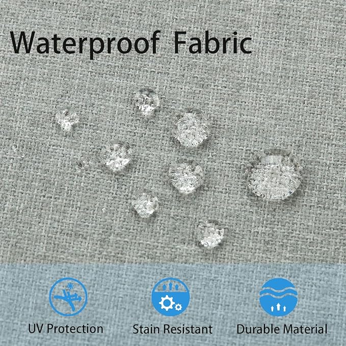 FUNHOME Outdoor Cushion Covers 24 x 24 x 4 inch,Set of 2,Non-Slip Grips Bottom,Replacement Cushion Covers for Garden Patio Furniture Couch Chair,Fade-Resistant Slipcover Only,No Insert(Light Gray)