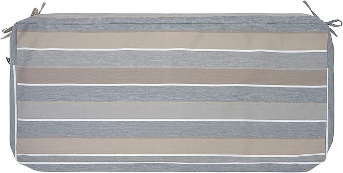 FUNHOME Outdoor Bench Cushion Covers,45" x 18" x 3", No Insert! Patio Bench Cushion Covers for Outdoor Furniture,Water Resistant Patio Loveseat Cushion Covers 1 Pack, Grey Stripe(Covers ONLY)