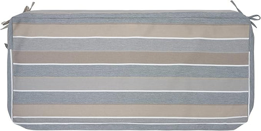 FUNHOME Outdoor Cushion Covers,42" x 18" x 3", No Insert! Patio Cushion Covers Replacement for Outdoor Furniture,Water Resistant Patio Bench Loveseat Covers 1 Pack, Grey Stripe(Covers ONLY)