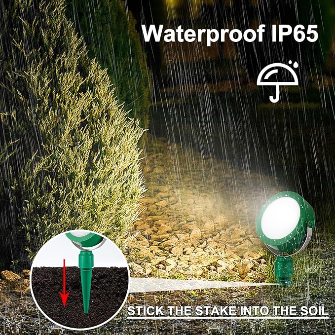 LUXSWAY Landscape Light Rechargeable, Waterproof Spotlight Outdoor with Remote, Color Changing Garden Lighting, Planter Spotlight for Holiday Path Yard Christmas Tree Decoration