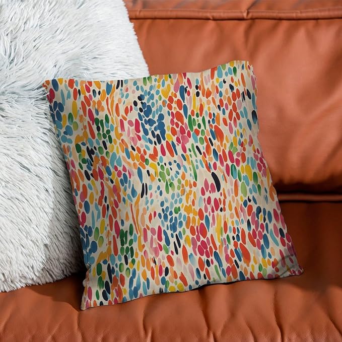 Make It Rain Fiesta Pillow Cover Rainbow Colorful Throw Pillow Cover Abstract Decorative Cushion Covers Home Decor for Patio Tent Couch 20x20 in
