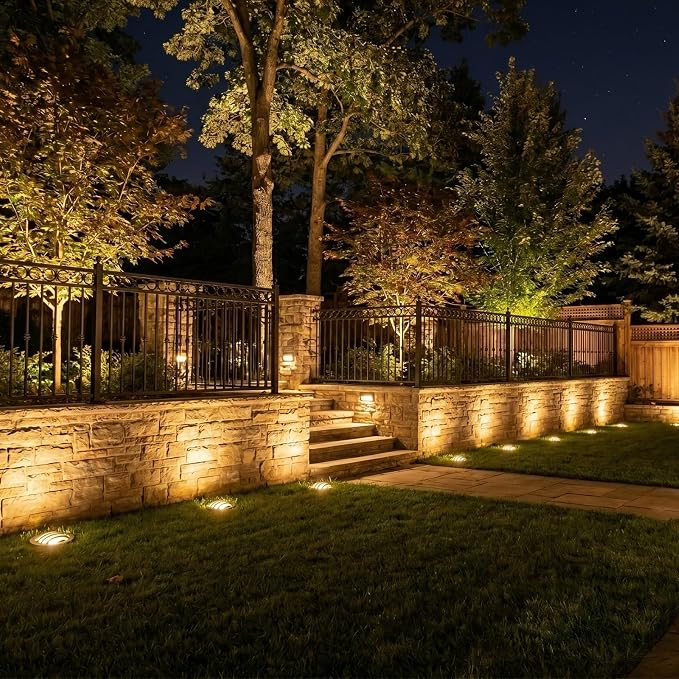 Malibu Low Voltage Well Lights 4W LED Outdoor Landscape Deck Lights 12V Well Light 200Lumen in-Ground Light 2800K Warm White with Connector & Stake for Step Tree Patio Yard Garden 1Pack 8401-3500-01