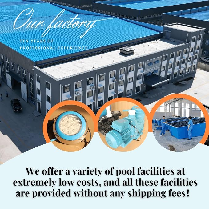 Fiberglass Swimming Pools Size 21.32' x 8.04' x 4.76' Outdoor Swimming Pools Shell, Big Pools for Backyard Beach Swimming Pool for Adults, Children with Water Pump and Sand Tank