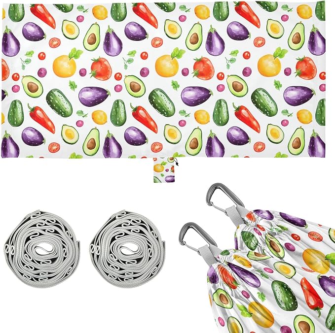Camping Hammock Outdoor Hammocks for Outside Avocado Tomato Eggplant Beach Trees Portable Lightweight with Pockets Tree Straps Indoor