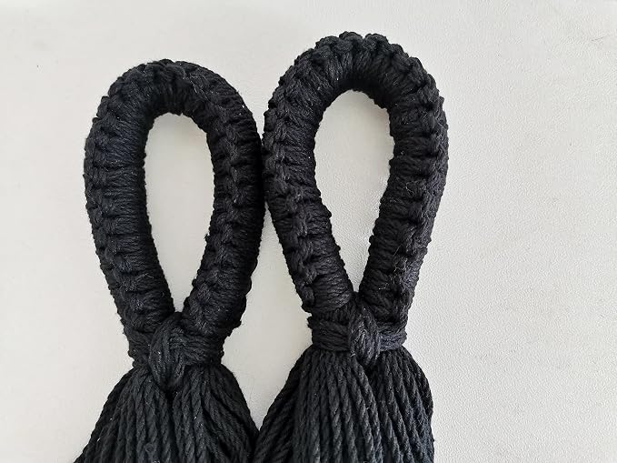 Traditional Mayan Hammock - Hammock Made with Thick Cotton Thread (Black, Small)