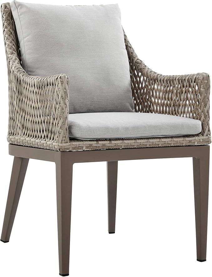 Armen Living Silvana Modern Outdoor Patio Dining Set, 5 Piece, Gray