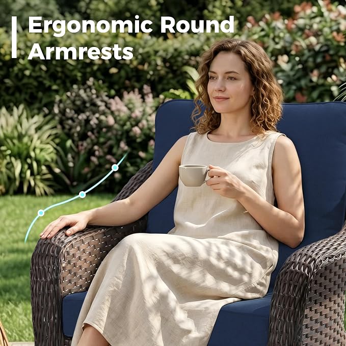 77 inch Outdoor Wicker 3 Seater Sofa, All-Weather Use Patio Rattan Sofa with Seat and Back Cushion, Ideal for Porch, Backyard, Balcony, Poolside, Beige