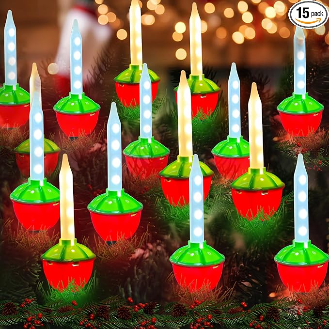 Christmas Multicolor Bubble Lights Set, 15.5Ft Vintage Bubble String Lights with 16 Multicolor Bubble Lights (1 Spare), Christmas Decorations for Christmas Tree Holiday Patio Home Decor, C7/E12 Base