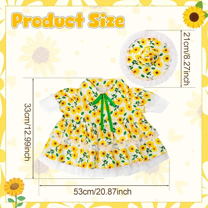 Porch Goose Outfit, 23" Porch Goose Clothes with Strawberry Skirt and Hat for Spring Summer Party Outdoor Patio