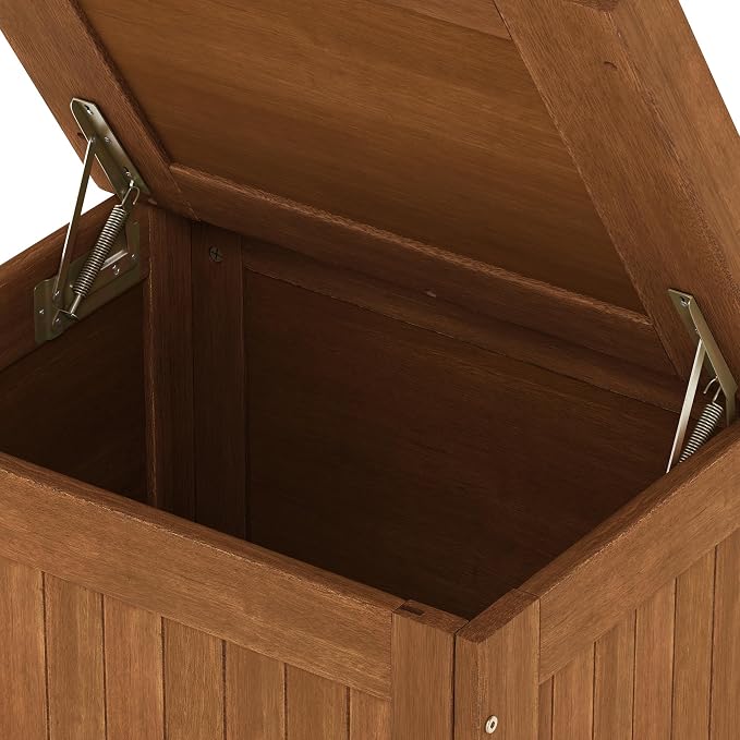 Furinno TIOMAN Wood Outdoor Storage Box, Wooden Patio Deck Box, Garden Backyard Tool Storage, 21 x 23.7 x 16.5, for Balcony, Porch, Light Wood