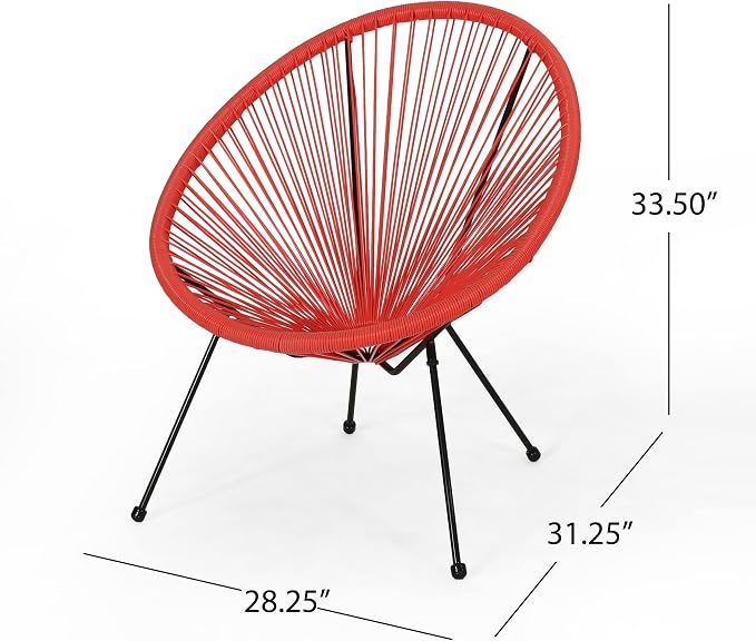 Christopher Knight Home Outdoor Hammock Weave Chair with Steel Frame (Set of 2) - Orange and Black Finish