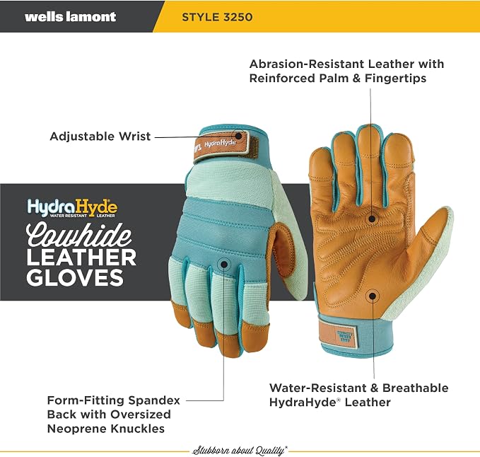 Wells Lamont Women's HydraHyde Leather Hybrid Gloves