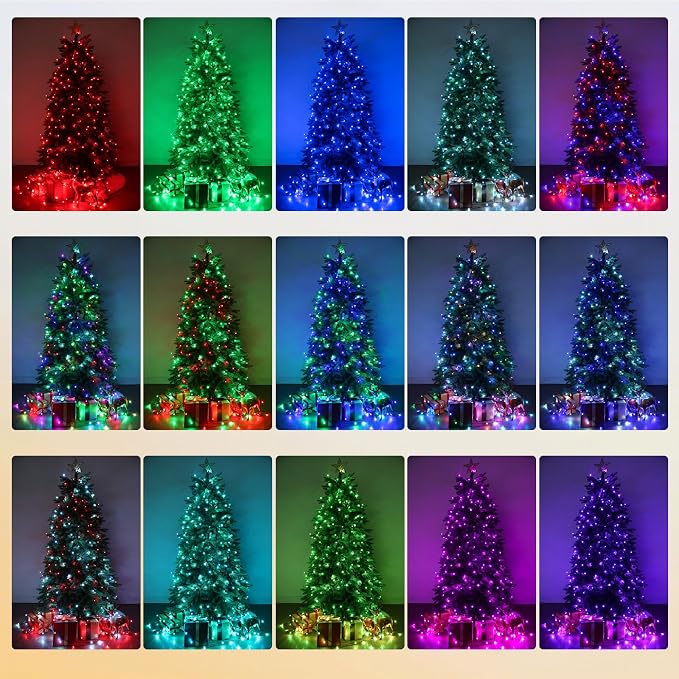 Joomer Christmas String Lights - 66FT 200LED Plug-in RGB String Lights | with Remote, Waterproof Outdoor Indoor with Timer Memory Function for Tree, Yard, Christmas Decor (Non-Connectable)
