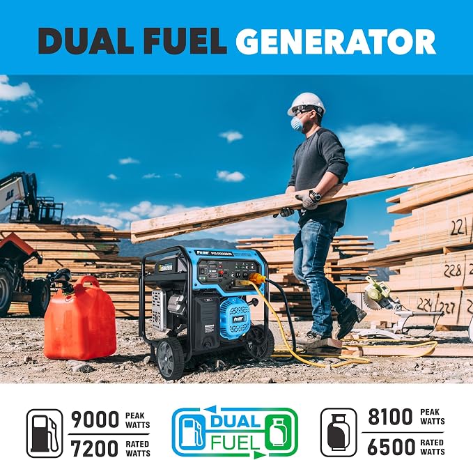 Pulsar 9,000-Watt Dual-Fuel Generator with Electric Start and CO Alert
