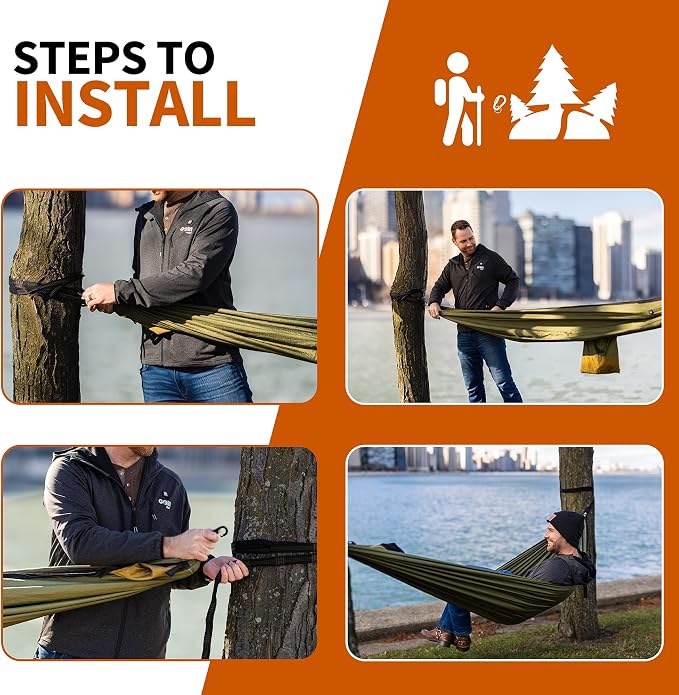 Eclipse Heated Hammock - 3 Heat Zones | 9 Hours of Heat | with Battery and Charger | Pine