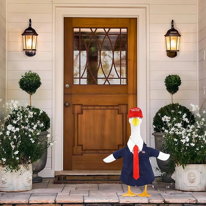 4 Pcs Porch Goose Outfits, for 23-28 Inch Porch Goose | Costume for Plastic/Cement Statue for Outdoor Courtyard Garden Terrace Art Decoration (23-28IN, 23-28IN)