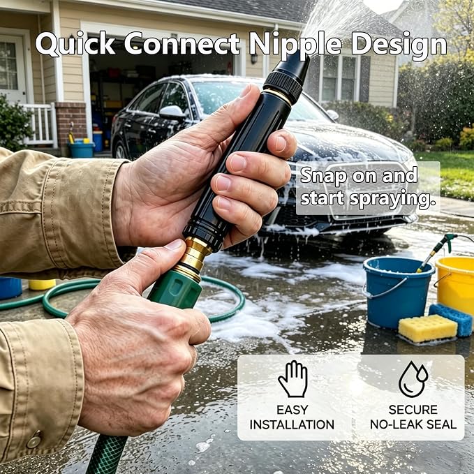 Car Washing Water Gun Set, 2026 Upgraded High Pressure Hose Nozzle, Powerful High-Pressure Water Gun for Car Cleaning, Home High Pressure Car Wash Water Gun, Plant and Vegetable Watering (1pcs)