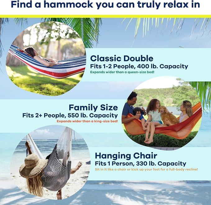 Handwoven Hammock & Charcoal Vista Stand by Yellow Leaf Hammocks - Hanging Chair, Fits 1 Person, 330lb max - Weathersafe, Easy to Hang & Setup, Ultra Soft, Artisan Made - Hammock Color: Navy Blue & W