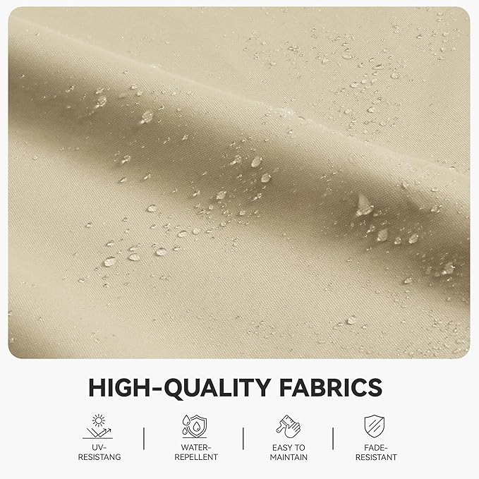 GENTEACO 10X10 FT Cantilever Umbrella, Large Offset Patio Umbrella with Double Top, 6 Angle Tilts & 360° Rotation, Large Square Sun Umbrellas for Outdoor Patio Pool Deck Market, Beige