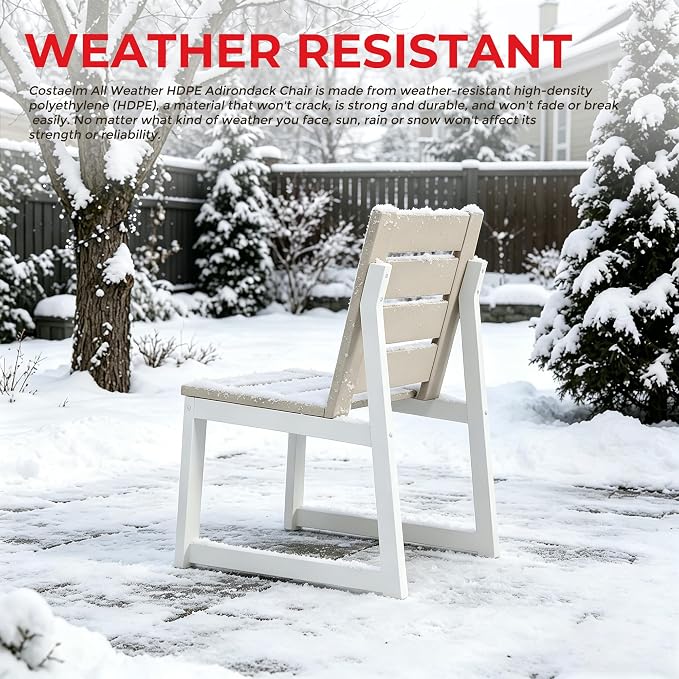 Costaelm Stinson Outdoor Patio HDPE Dining Side Chair, Sand