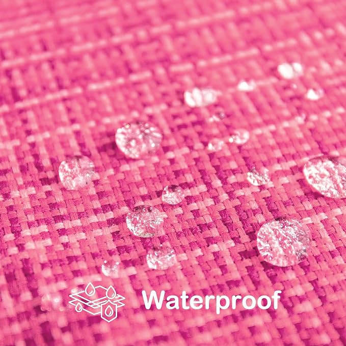 Kevin Textile Outdoor Waterproof 14"x36" Pillow Cover 1 Pack, Hot Pink | Water Resistant, Faux Linen Yarn-dyed, Woven Texture Throw Pillow Covers for Tent Patio Garden Couch Sofa