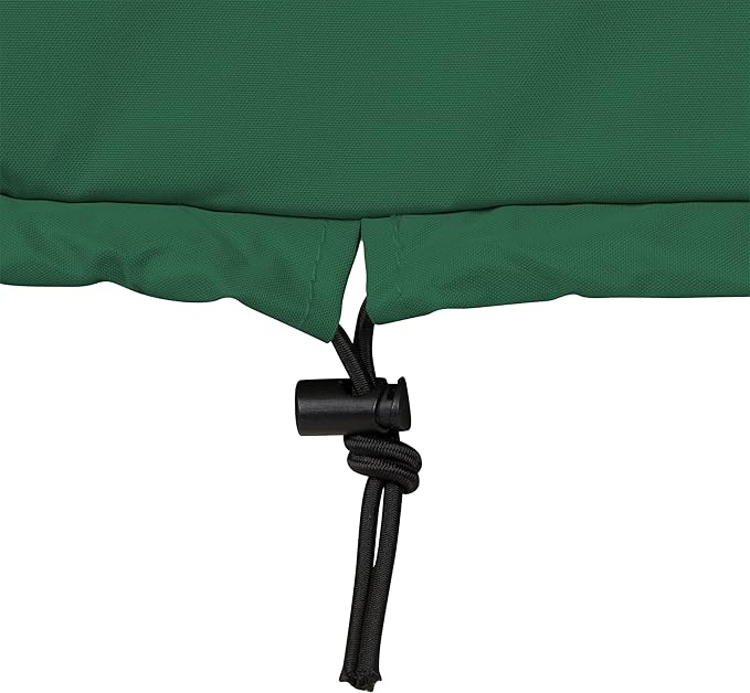 Shine Company Weatherproof Outdoor Rocking Chair Cover Set of 2, 100% Woven Polyester, Elastic Cord with Toggle, Hunter Green, 2-Pack