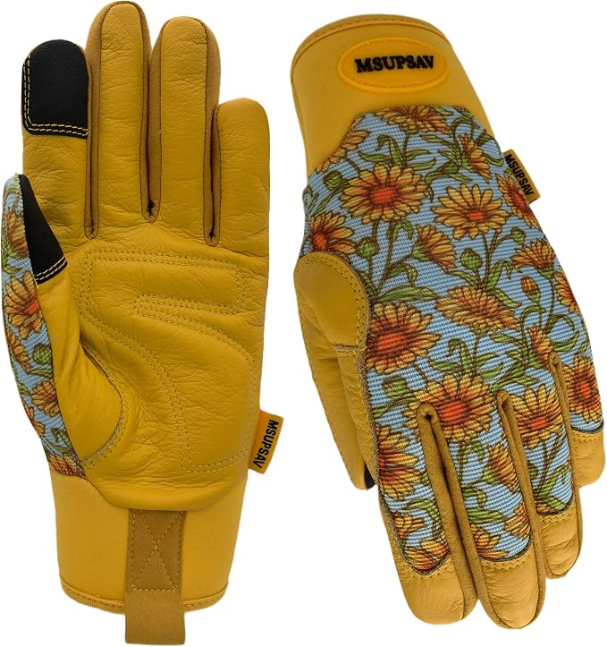Cute Pattern Gardening Gloves,Thornproof Garden Glove,Gardener Gift | Gardening Gifts for Women,Touchscreen,Tender Thornproof,Cute Pattern,Protection Palm,Machine Washable,Adjustable Cuff