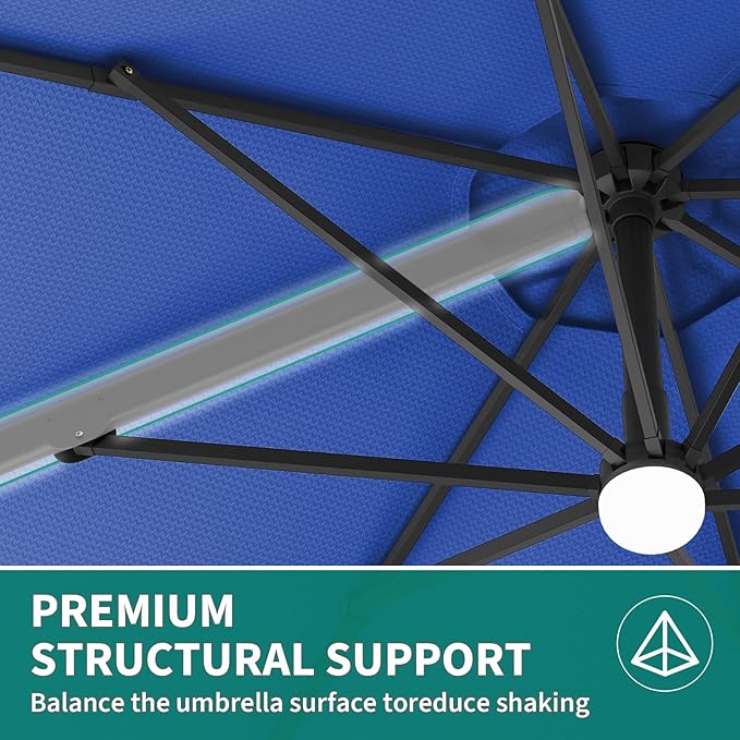 10 Ft Offset Patio Umbrella with Base Included, Round Cantilever Umbrella with UV Protective And Water Resistant Canopy, 360° Rotation, Integrated Tilting System, Beige