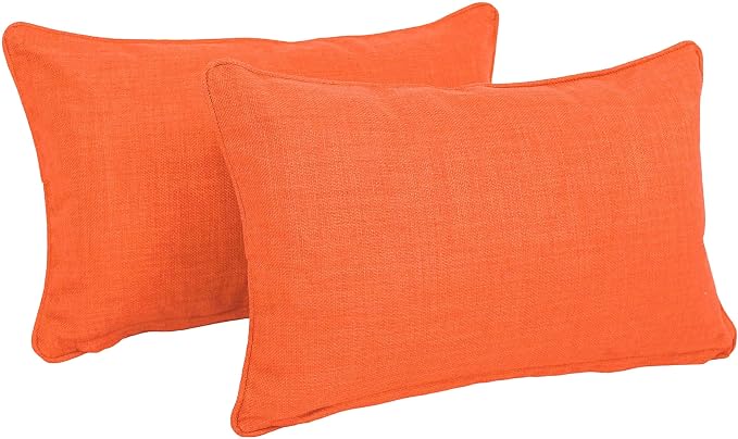 Blazing Needles Indoor/Outdoor Rectangular Corded Throw Pillow, 18", Merlot 2 Count