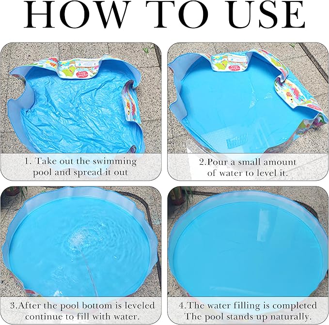 48"x9.84" Swimming Pool for Pets, Portable Pools for Outdoor and Backyard (Blue)