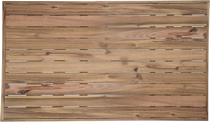 6 Person Outdoor Acacia Wood Dining Table Set, All Weather 6 Pieces Conversation Set, 60'' Rectangle Dining Table with 4 Chairs and Bench for Patio Backyard Garden Poolside Balcony (Natural-26)
