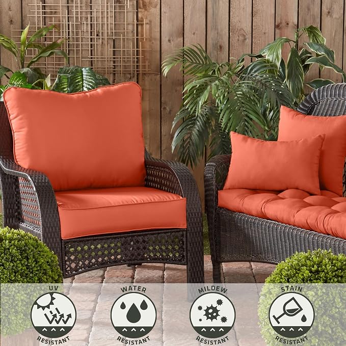 Greendale Home Fashions Outdoor 17-inch Square Decorative Throw Pillow, 2-Pack, Sunrise