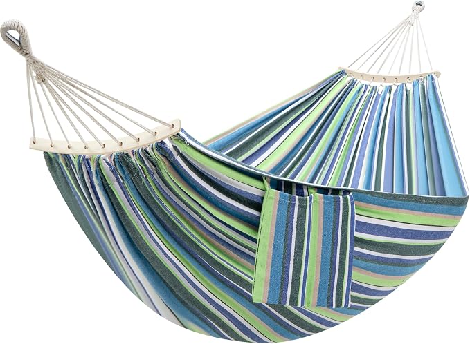 GAFETE Double Hammock for Outside with Tree Straps, Replacement for Stand（Garden, Medium）