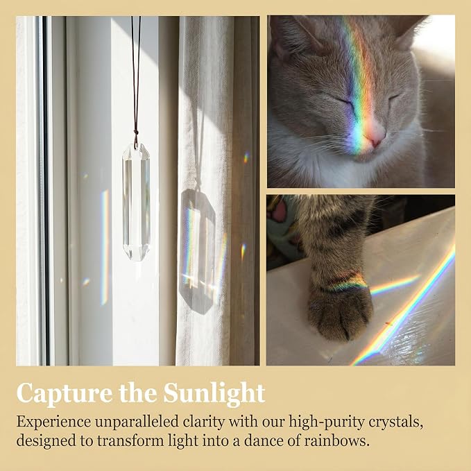 3pcs Crystal Sun Catcher Prisms 4.5'' Large Suncatchers for Window Hanging | Clear Chandelier Crystals Prisms for Room Garden Rainbow Maker Pendants Home Decor