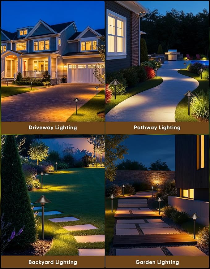 PARTPHONER Low Voltage Landscape Lighting 1-Pack, Aluminum 12V Pathway Light with G4 Bulb, Waterproof Oil Rubbed Bronze Color Wired Path Light with Connectors for Walkway Yard Garden