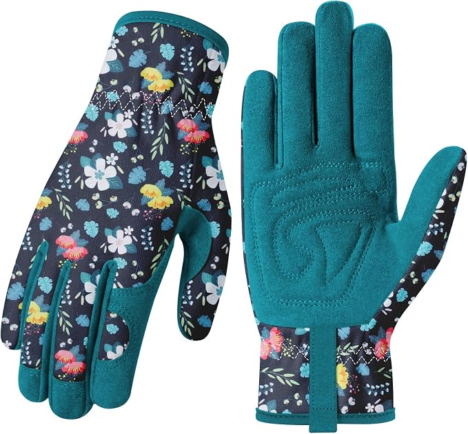 Baidast Gardening Gloves for Women, Breathable Leather Garden Gloves with Grip, Thorn Proof Work Gloves