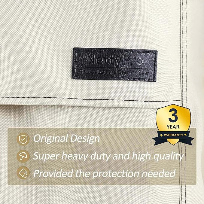 NettyPro Outdoor Loveseat Sofa Cover Waterproof 3-Seater Patio Furniture Bench Sofa Cover, 58"W x 37"D x 35"H, Beige