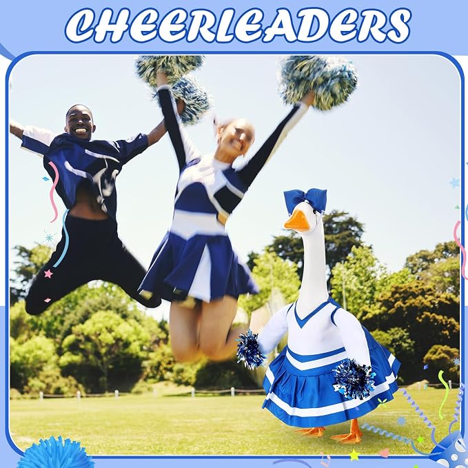 2 Pcs Cheerleader Porch Goose Outfit Clothes Cheerleading for 23" Goose Costume Garden Yard Outdoor Decorations
