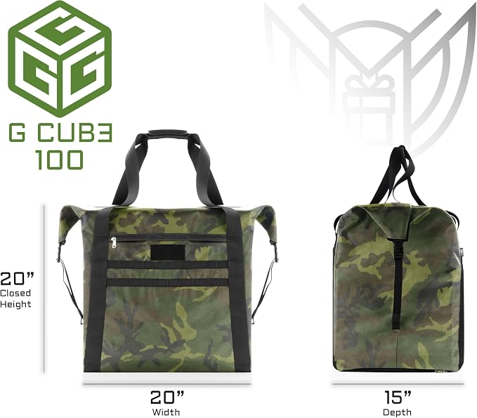 Xtreme Sight Line ~ G CUBƎ 100 Faraday Bag + XTECH Faraday Bag for Medium to Large Generators and Electronics ~ Protects Against EMP/CME/EMF/RF ~ Woodland Camo Combo