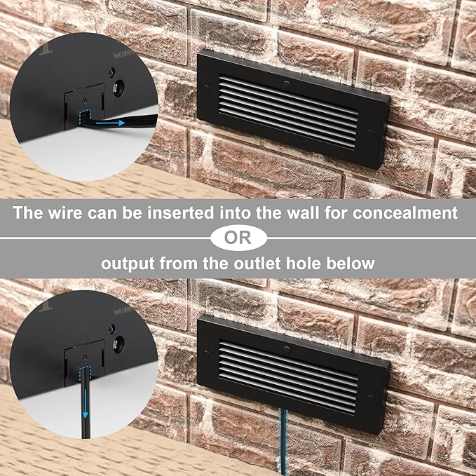 Low Voltage Step Lights, RGBCW, 5W, 8.7 Inch, Black, 12V LED RGB Color Changing for Wired Low Voltage Landscape Lighting of Outdoor Deck Stair Step Fence, Concrete, Surface Mount, ETL, 1PK