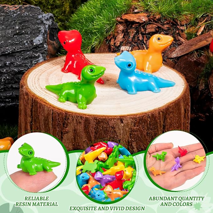 100PCS Mini Resin Lizards Colorful Tiny Lizard Bulk for Micro Garden | Lizard Figurines for Dollhouses, Cute Mini Resin Lizards Bulk, DIY Micro Moss Landscape, Potted Plants Hidden Games