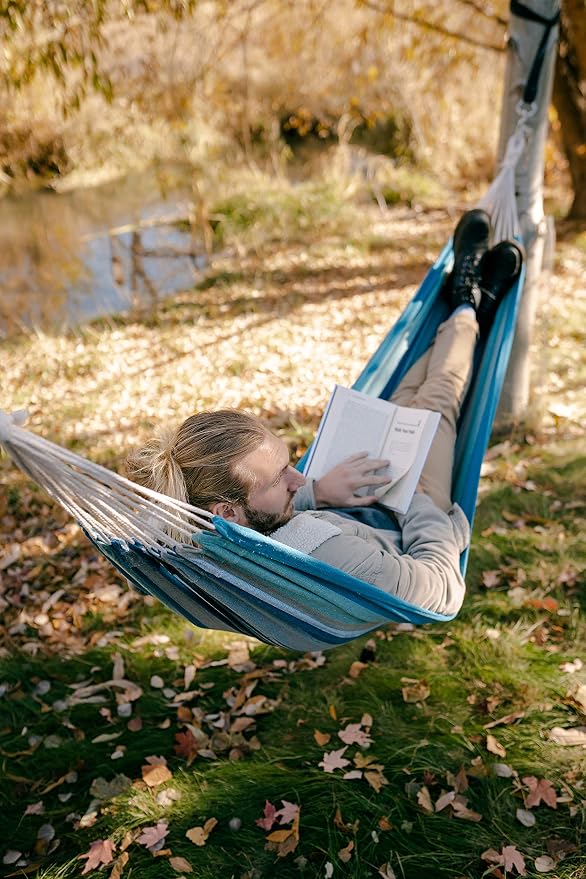 Stansport Cotton Blend Traveler Hammock, Blue, One Size (30300-50)