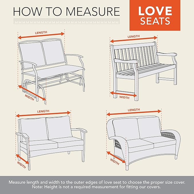 Modern Leisure Chalet Patio Loveseat Cover - Weather-Resistant Fabric - Outdoor Furniture Protection Perfect for Patio, Deck, and Porch - 57.5" L x 38" W x 38" H - Beige