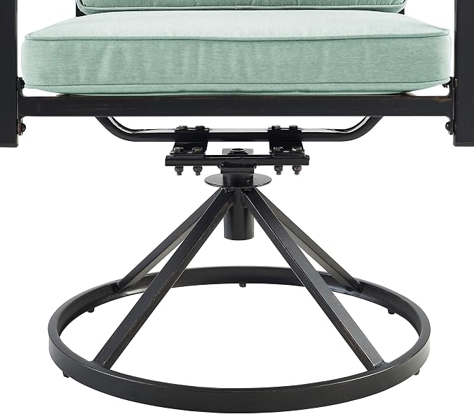 Crosley Furniture Kaplan 5-Piece Outdoor Dining Set for 4, Patio Table and Chairs for Backyard, Deck, Oiled Bronze with Mist Cushions
